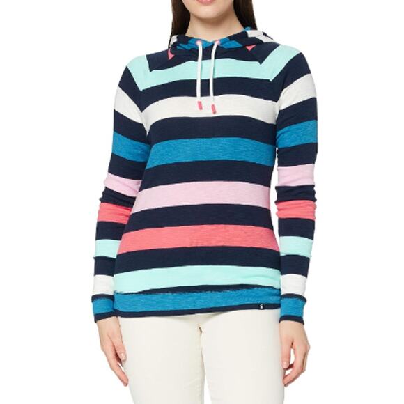 JOULES Womens Marlston Sweatshirt 14 XL Navy Blue Multi Stripe Lightweight NWT - Picture 1 of 15